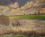 Bocholter Aa, rivier bij grens, 50/65, olie (painting_0021)